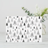 白黒クリスマスツリーズフラットホリデーカード シーズンカード (スタンド正面)
