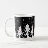 白黒クリスマスツリーデザイン コーヒーマグカップ (左)