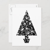 白黒クリスマスツリーデザイン。 シーズンポストカード (正面/裏面)