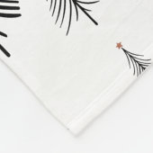 白黒クリスマスツリーパターンミニマリスト フリースブランケット (角)