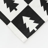 白黒クリスマスツリーパターン フリースブランケット (角)