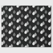 白黒クリスマスツリーパターン ラッピングペーパー (フラット)