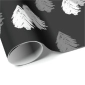 白黒クリスマスツリーパターン ラッピングペーパー (ロールコーナー)