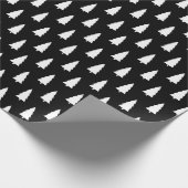 白黒クリスマスツリーパターン ラッピングペーパー (角)