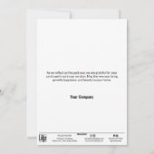 白黒クリスマスツリービジネスホリデーカード シーズンカード (裏面)