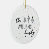 白黒クリスマスツリー家族の写真 セラミックオーナメント (右)