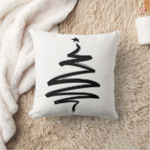 白黒クリスマスツリー クッション (ブランケット)