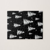 白黒クリスマスツリー ジグソーパズル (横)