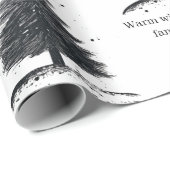 白黒クリスマスツリー | ハッピーホリデー ラッピングペーパー (ロールコーナー)