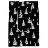 白黒クリスマスツリー ミディアムペーパーバッグ (裏面)