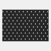 白黒クリスマスツリー ラッピングペーパーシート (正面2)