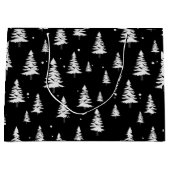白黒クリスマスツリー ラージペーパーバッグ (正面)