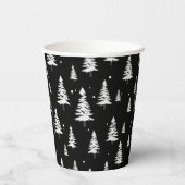 白黒クリスマスツリー 紙コップ (裏面)