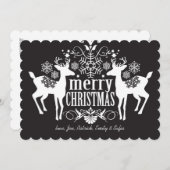 白黒クリスマスデザイン シーズンカード (正面/裏面)