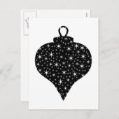 白黒クリスマスバウブルデザイン。 シーズンポストカード (正面/裏面)