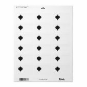 白黒クリスマスバウブルデザイン。 ラベル (フルシート)