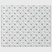 白黒クリスマスパターンのラッピング紙 ラッピングペーパー (フラット)