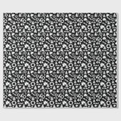 白黒クリスマスパターン ラッピングペーパー (フラット)