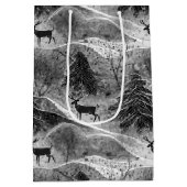 白黒クリスマスパターン#13 ID1009ラッピング ミディアムペーパーバッグ (裏面)