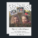 白黒クリスマスファミリー4 Photo Collage シーズンカード<br><div class="desc">白黒クリスマスファミリー4 Photo Collage Holiday Card.白い正方形のパターンを黒にする。4枚の写真とカスタマイズテキスト付きの文字を追加。</div>