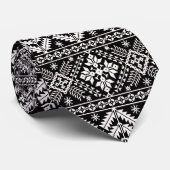 白黒クリスマスフェア島パターン ネクタイ (ロール)