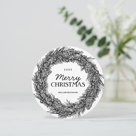 白黒クリスマスフォトカード シーズンカード (スタンド正面)