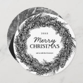 白黒クリスマスフォトカード シーズンカード (正面/裏面)