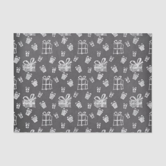 白黒クリスマスプレゼントの黒板の外観 薄葉紙 (正面)