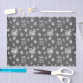 白黒クリスマスプレゼントの黒板の外観 薄葉紙 (クラフト)