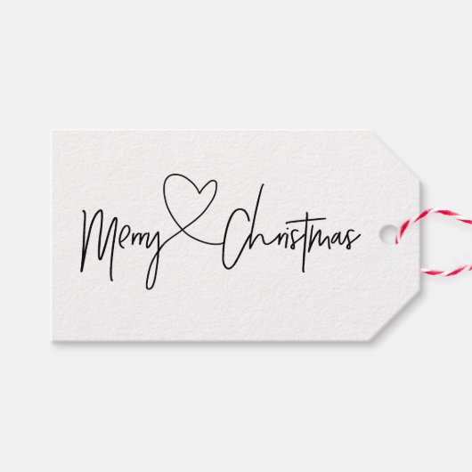 白黒クリスマスプレゼントラベルセット ギフトタグ (正面(横))