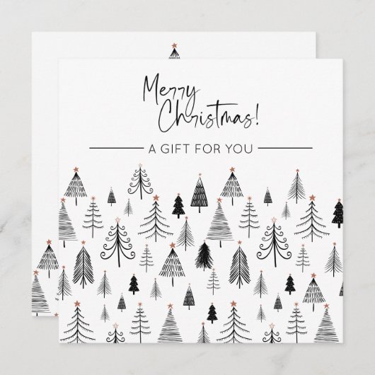 白黒クリスマスプレゼント証明書 (正面/裏面)