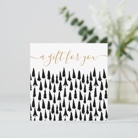 白黒クリスマスホリデーギフト証明書 (スタンド正面)