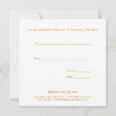 白黒クリスマスホリデーギフト証明書 (裏面)