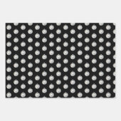 白黒クリスマスラッピング紙シート ラッピングペーパーシート (正面3)