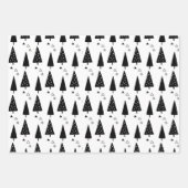 白黒クリスマスラッピング紙 ラッピングペーパーシート (正面2)