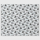 白黒クリスマスラッピング紙 ラッピングペーパー (フラット)