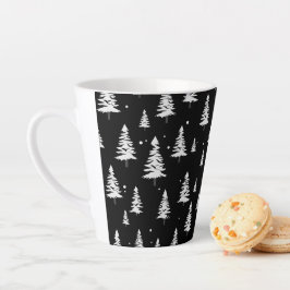 白黒クリスマスラテマグカップ カフェラテマグ