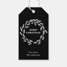 白黒クリスマスリース パーソナライズされた
