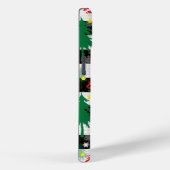 白黒クリスマス雪ストライプ雪の赤い緑の木 Case-Mate iPhoneケース (裏面 / 右)