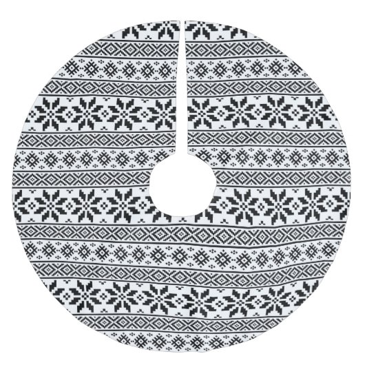 白黒クリスマス ブラッシュドポリエステルツリースカート (正面)