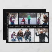 白黒クリスマスJOY 5フォトコラージュ シーズンカード (正面/裏面)