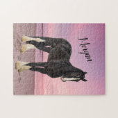 白黒クリデールオンザサンセットビーチ ジグソーパズル (横)