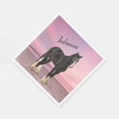 白黒クリデールオンザサンセットビーチ スタンダードランチョンナプキン (角)