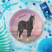 白黒クリデールオンザサンセットビーチ ペーパープレート (パーティー)