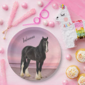 白黒クリデールオンザサンセットビーチ ペーパープレート (パーティー)