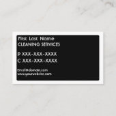 白黒クリーニングサービス名刺 名刺 (裏面)