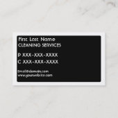 白黒クリーニングサービス名刺 名刺 (裏面)