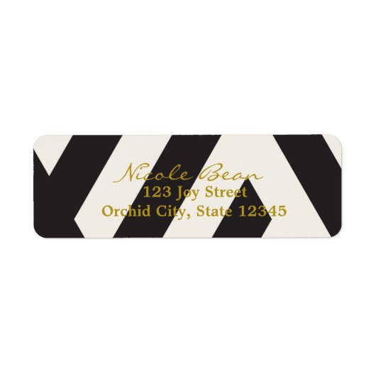 白黒クリーム招待状住所 シール (正面)