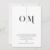 白黒クリーンエレガントミニマル結婚リスト 招待状 (正面)