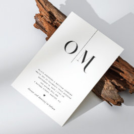 白黒クリーンエレガントミニマル結婚リスト 招待状